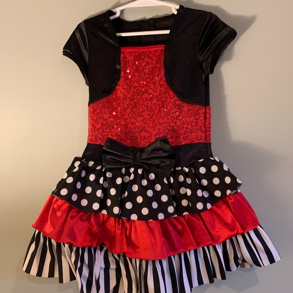 SOLD Weissman Black and Red Polka Dot Dance